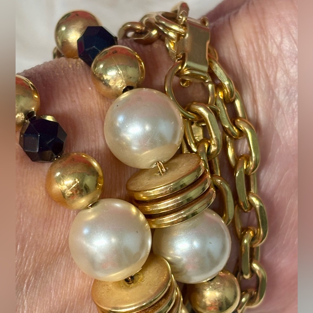 Hervé Bernard Vintage Gold-tone and Pearl Necklace - Picture 7 of 13